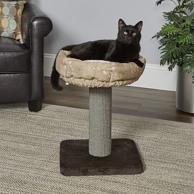 Midwest Homes for Pets 21.86-Inch Feline Nuvo "Terrace" Fashionable Cat Tree with Removable Lounging Cat Bed, Brown & Tan (139T-TN)