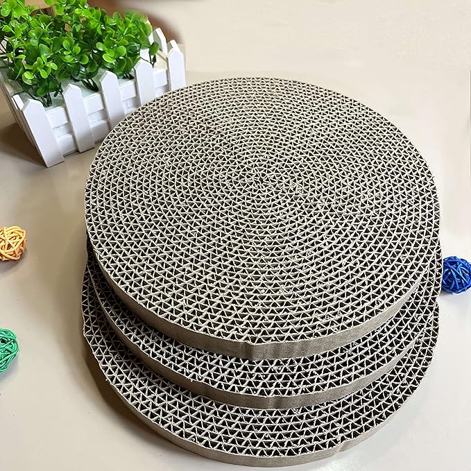 Cat Scratch Pads Round, Cat Scratcher Cardboards, Refill, Replacement, Insert - 3 Pack