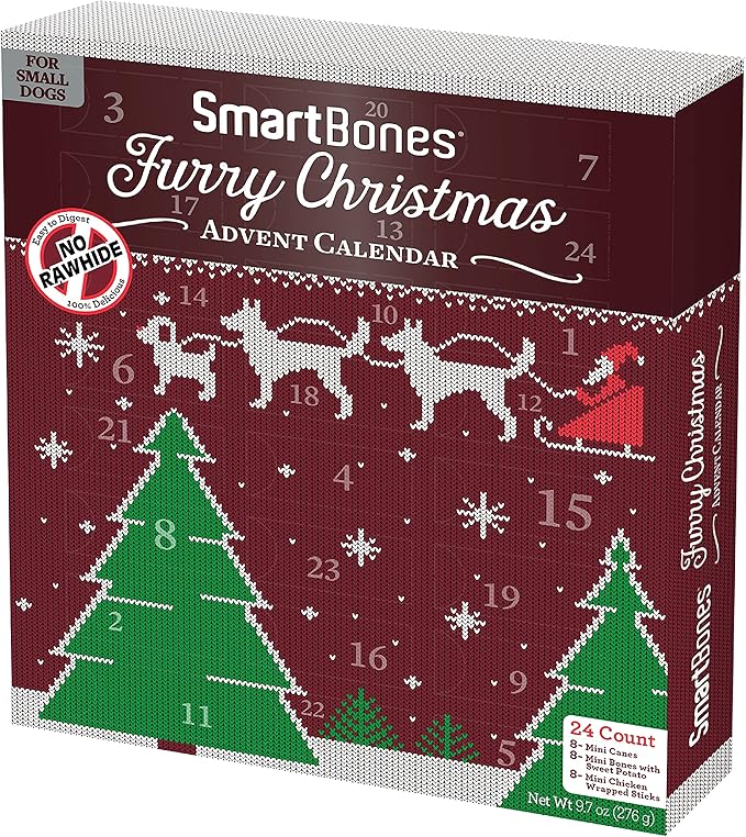 SmartBones Holiday Advent Calendar 24 Count, Made with Real Chicken, Rawhide-Free Chews for Small Dogs, 1 Count (Pack of 1)