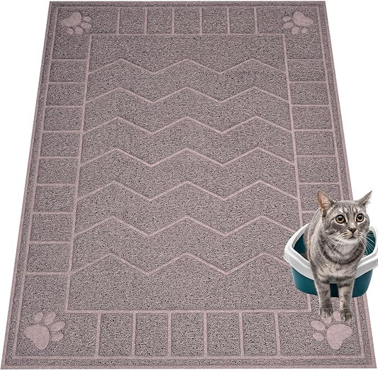 Cat Litter Mat, Litter Trapping Mat Soft on Kitty Paws, 47" x 35" Kitten Litter Box Mat for Cleaner Floors, Waterproof, Easy Clean, Durable XL Large Size Cat Litter Pad for Kitten.