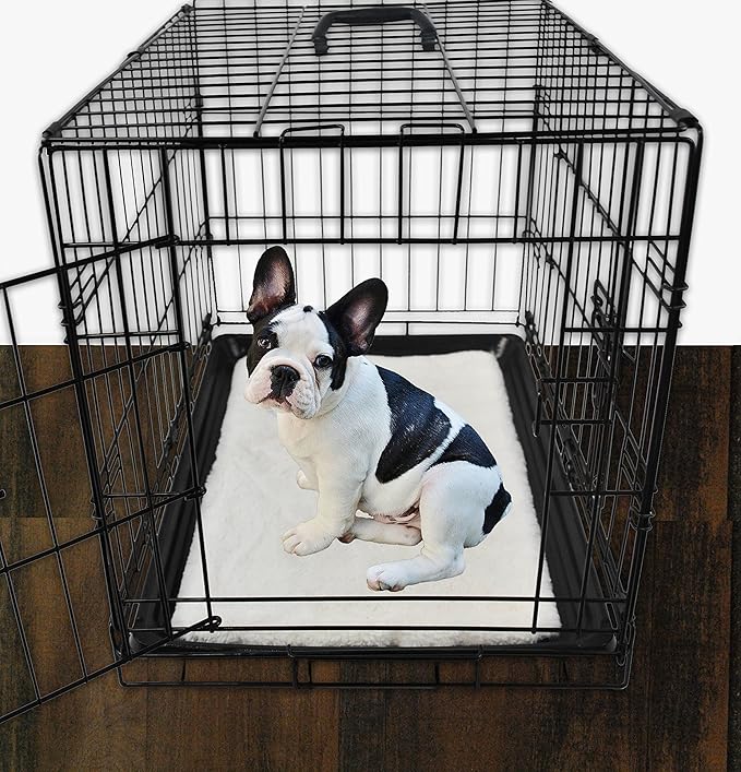 Bone Dry Faux Fur Pet Cage Liner, X-Large - 22 x 36", White