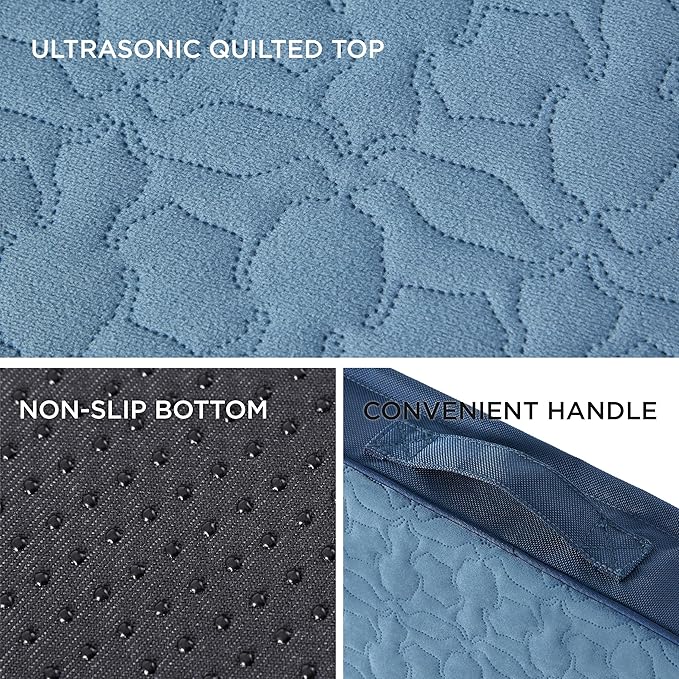Bedsure Large Orthopedic Dog Bed - Memory Foam, 2-Layer Thick, 30x20x3 Inches, Navy