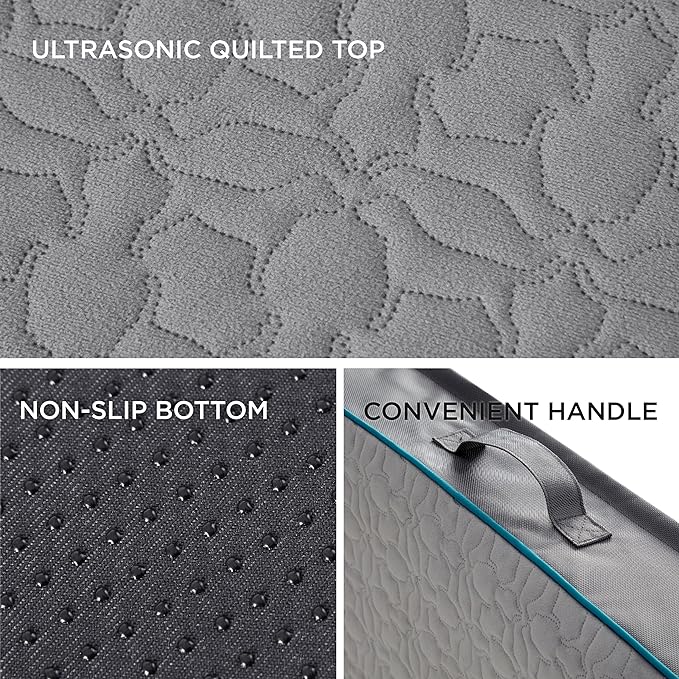Bedsure Orthopedic Dog Bed for Large Dogs - Memory Foam, 2-Layer Thick Pet Bed with Removable Washable Cover and Waterproof Lining (36x27x3.5 Inches), Dog Mattress, Grey