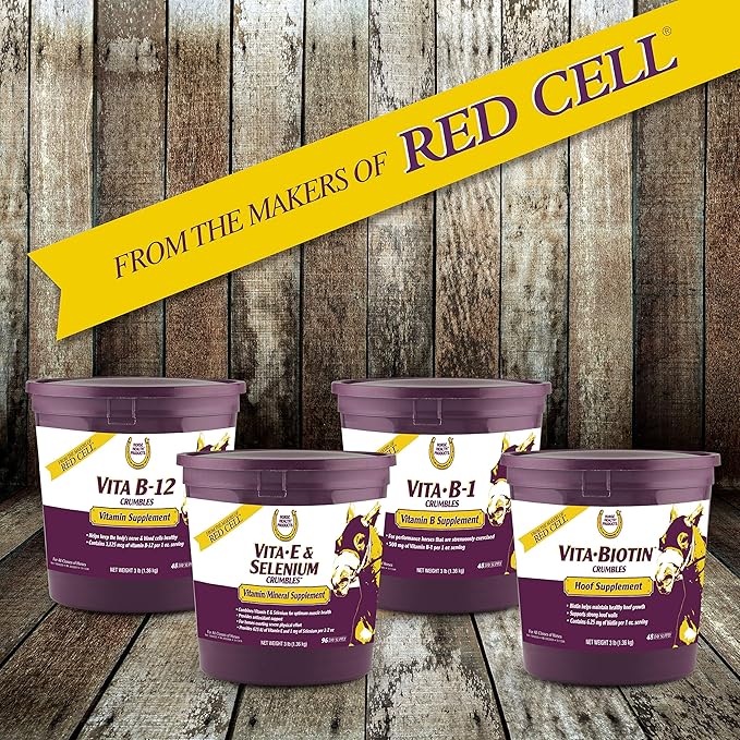 Horse Health Vita B-12 Crumbles Supplement for Horses, Supports red blood cell production for peak performance, 3 pounds, 48 day supply