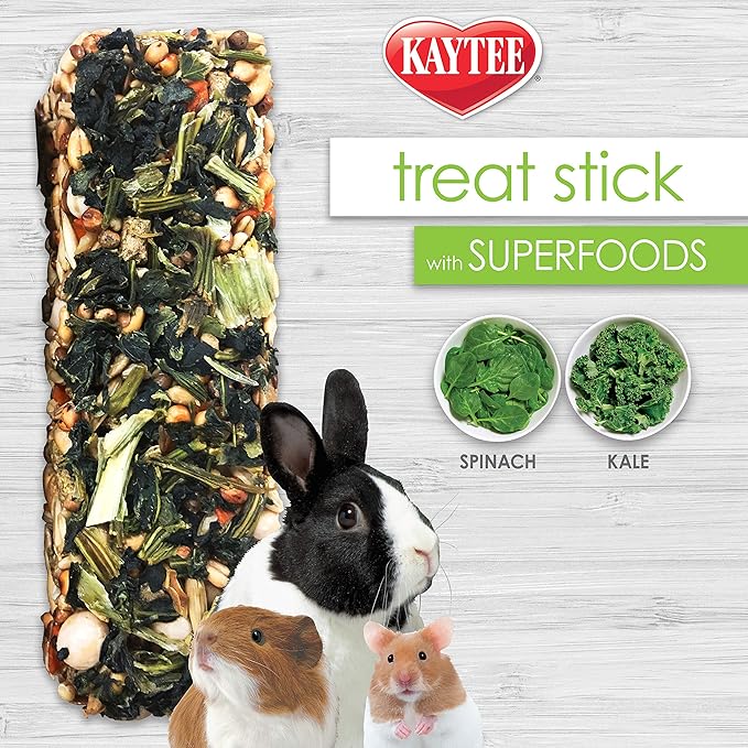 Kaytee Small Animal Treat Stick with Superfoods, Spinach & Kale, 5.5 oz