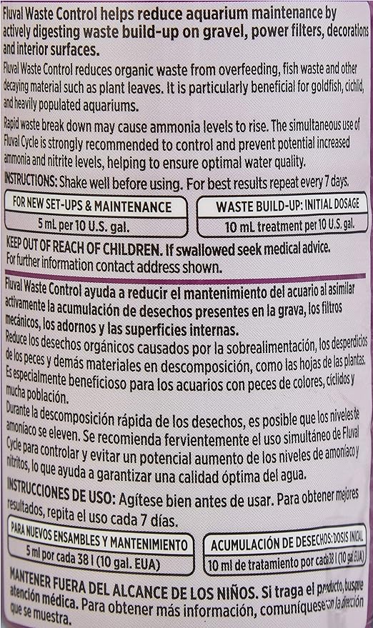 Fluval Waste Control Biological Cleaner, Aquarium Water Treatment, 8.4 Oz., A8355