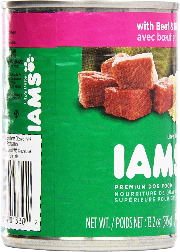 Iams, Premium Dog Food, Beef & Rice Entree, 13.2 oz