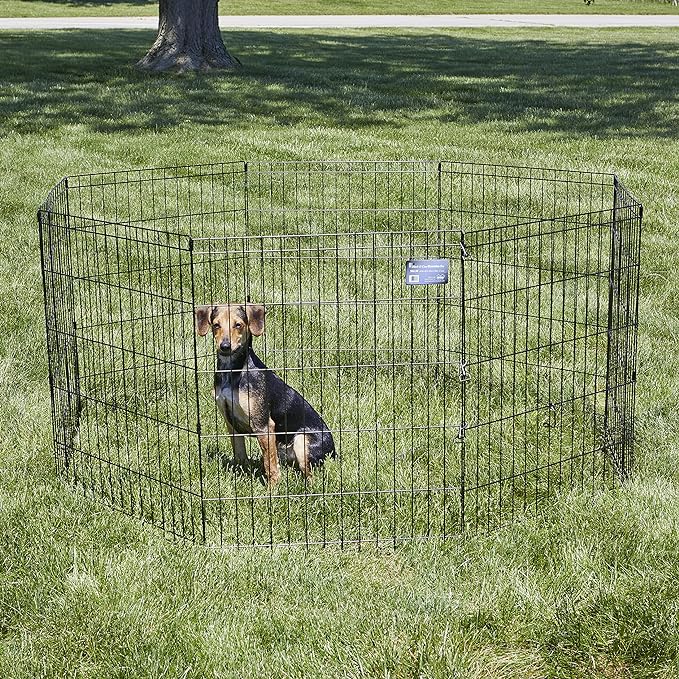 MidWest Homes For Pets Foldable Metal Dog Exercise Pen / Pet Playpen, 24'W x 30'H